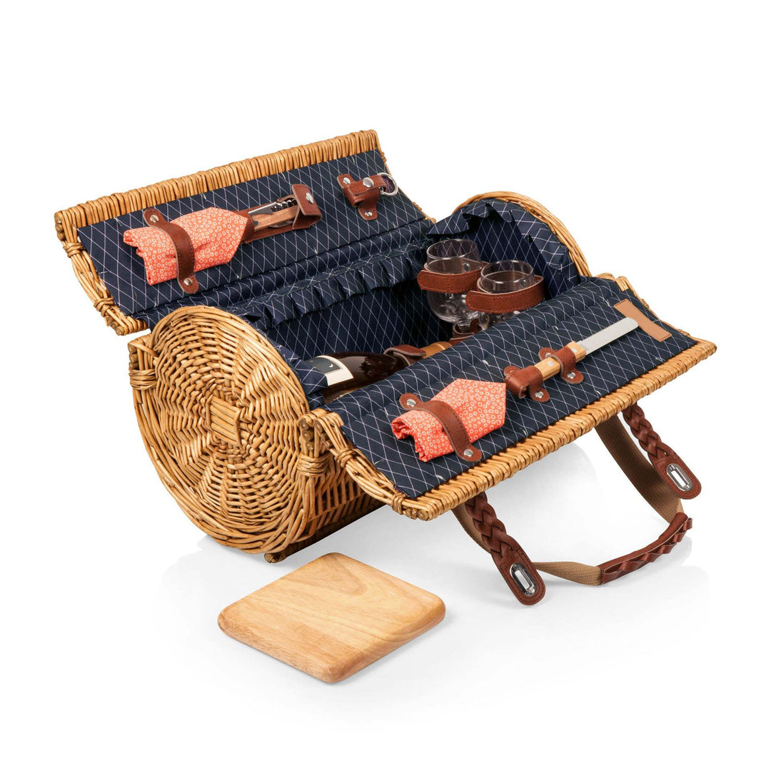 Women's basket with reinforced handle and decorative bows Stornfield