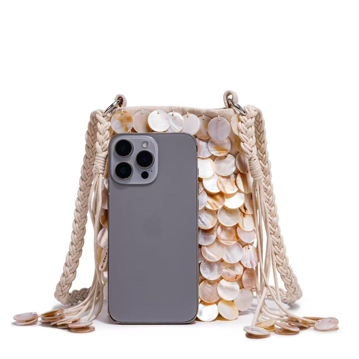 Elegant Shell-Embellished Crossbody Bag Stornfield