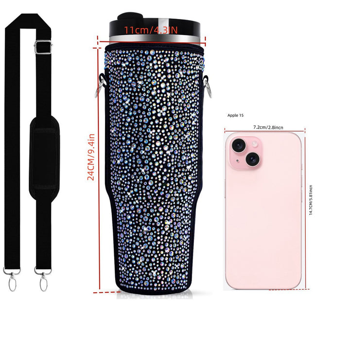 Ladies drinking bottle cover with sparkling rhinestones Stornfield