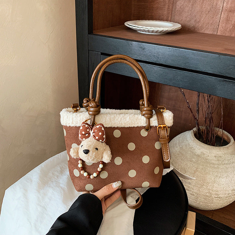 Polka Dot Plush Handbag