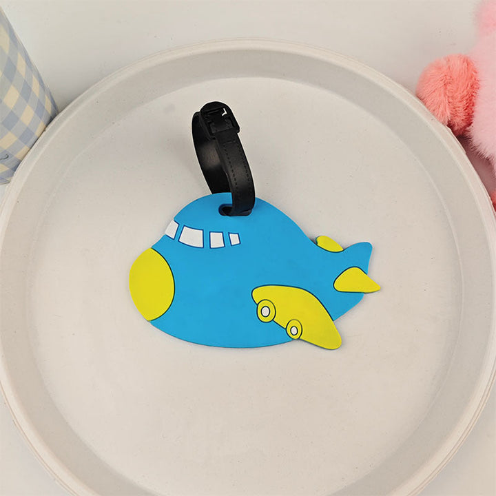 playful silicone airplane luggage tag with adjustable buckle strap Stornfield
