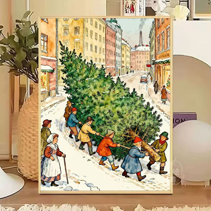 Cozy Winter-Themed Cafe Canvas Art Stornfield