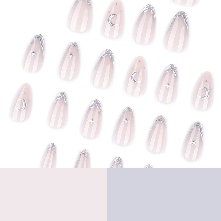 Elegant Nail Art with Moon and Star Designs Stornfield