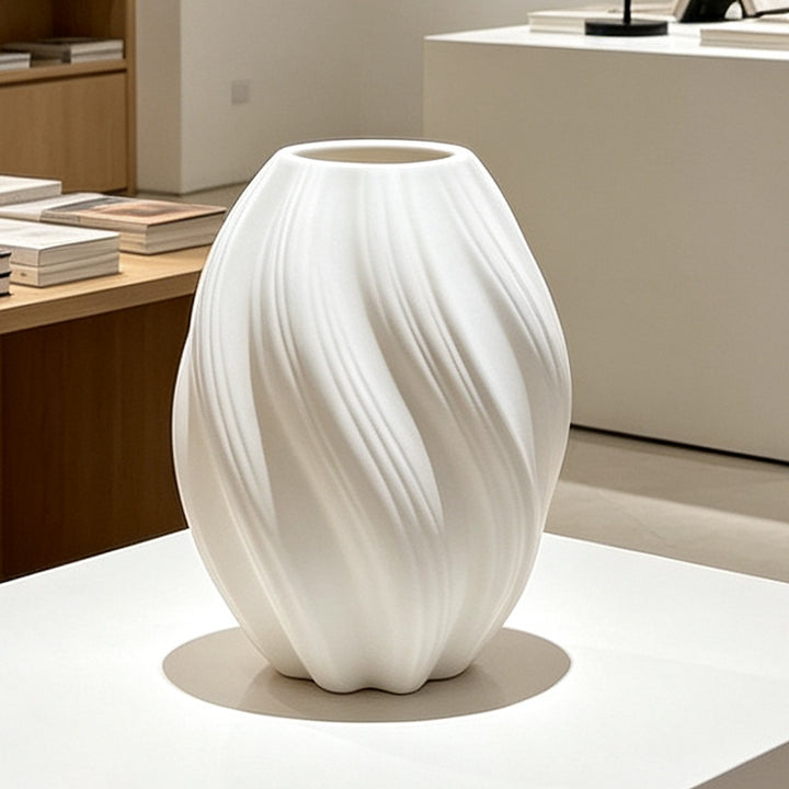 Elegant Vertical Ribbed Decorative Vase Stornfeild