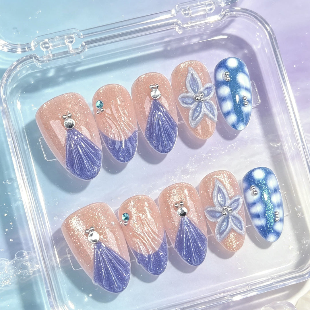 Floral Gem-Embellished Nail Art Set