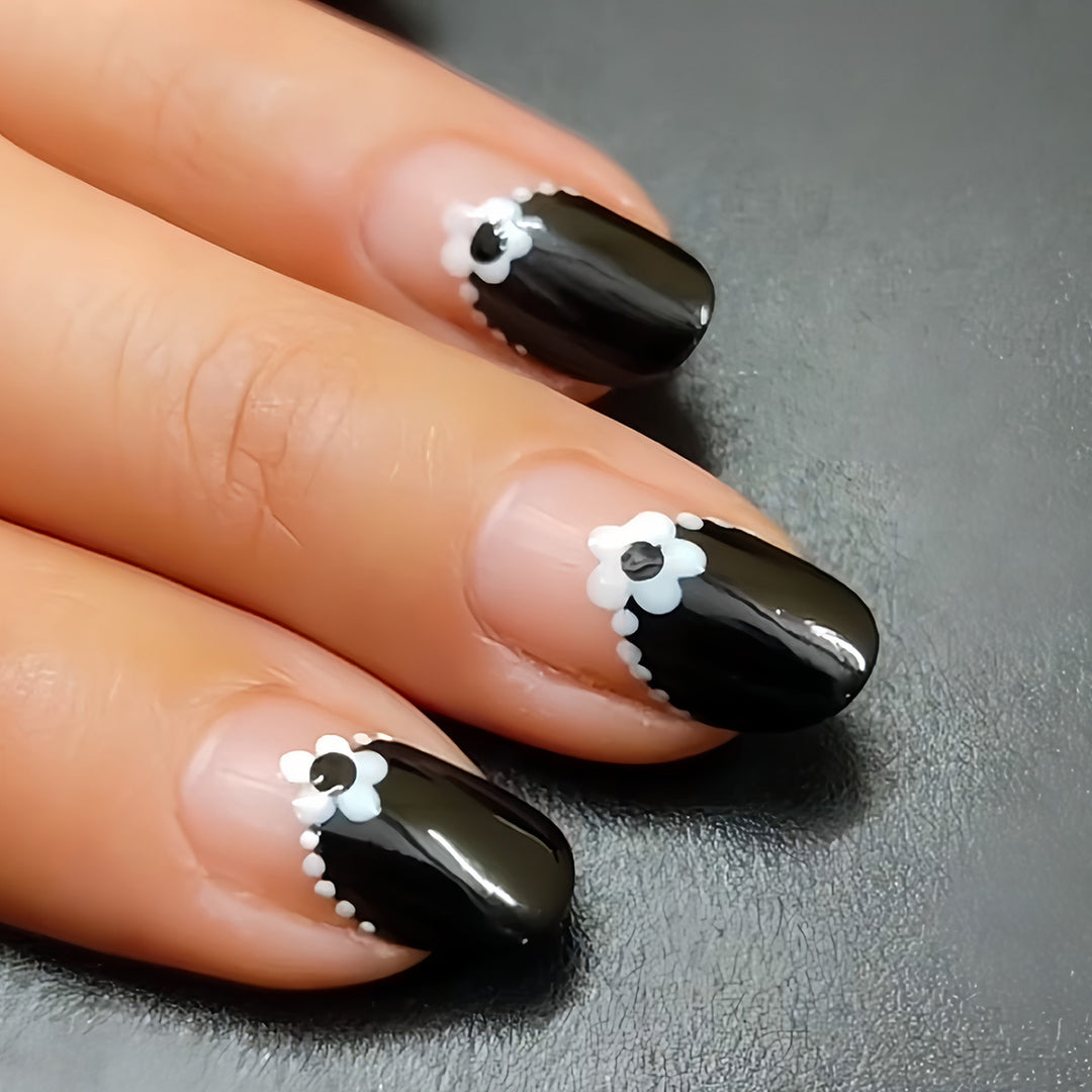 Artistic Floral Tip Press-On Nails Stornfield