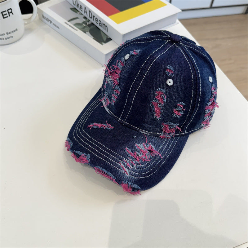Women's Distressed Denim Baseball Cap Stornfield