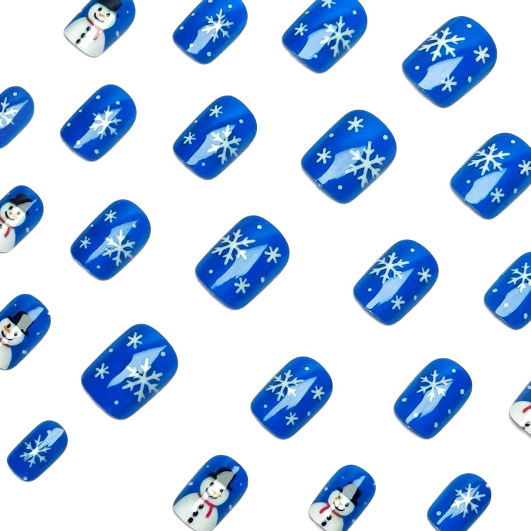 Artificial nails with festive snowman design Stornfield