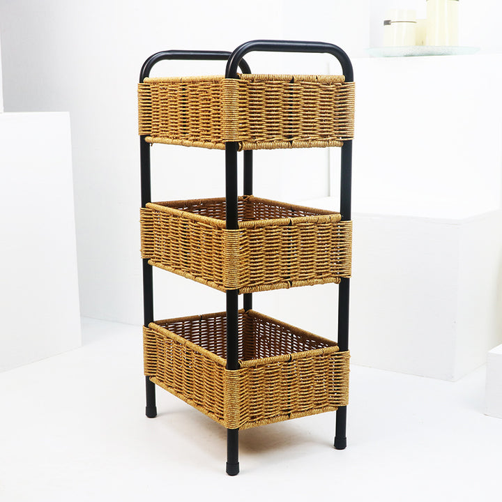 Multi-Tier Woven Storage Organizer with Metal Frame Stornfield