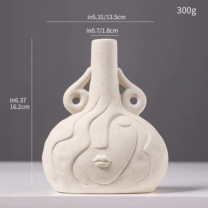 Artistic Face-Shaped Ceramic Vase