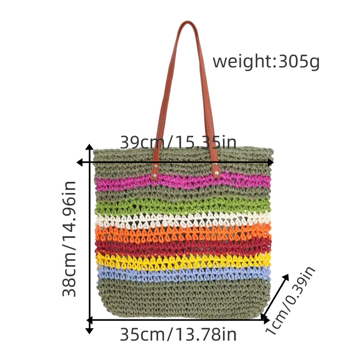 Braided tote bag with colorful gradient Stornfield