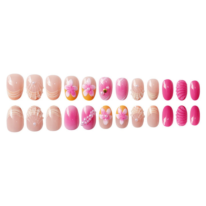 Artistic Shell-Inspired Press-On Nail Set Stornfield