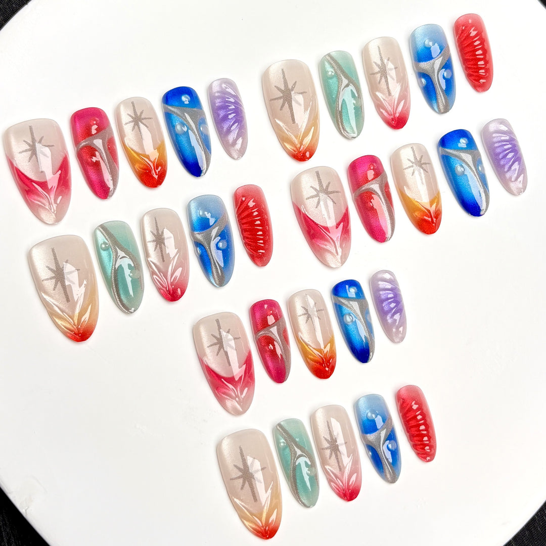 Artistic Press-On Nail Design