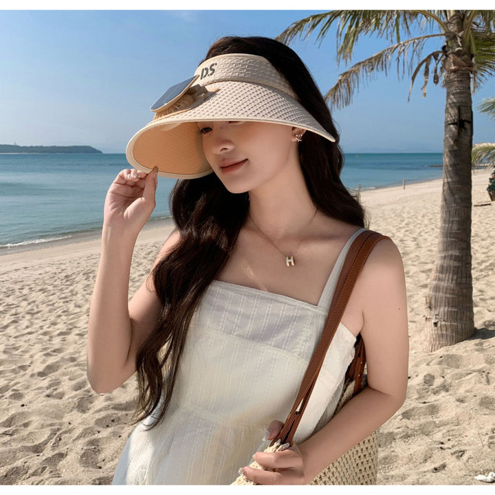 adjustable sun visor with integrated mini fan and UV protection Stornfield