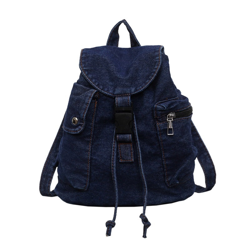 Casual Denim Drawstring Backpack Stornfield