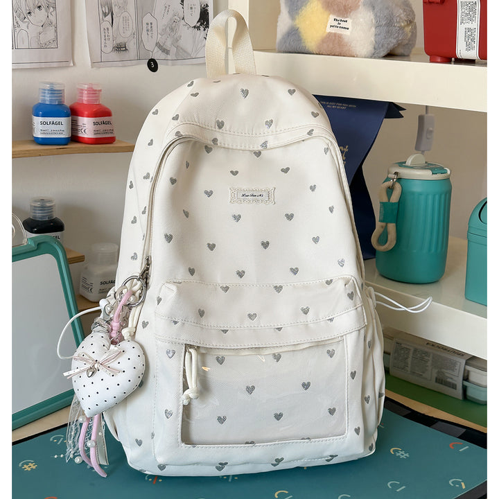 Heart-Print Stylish Backpack Stornfield