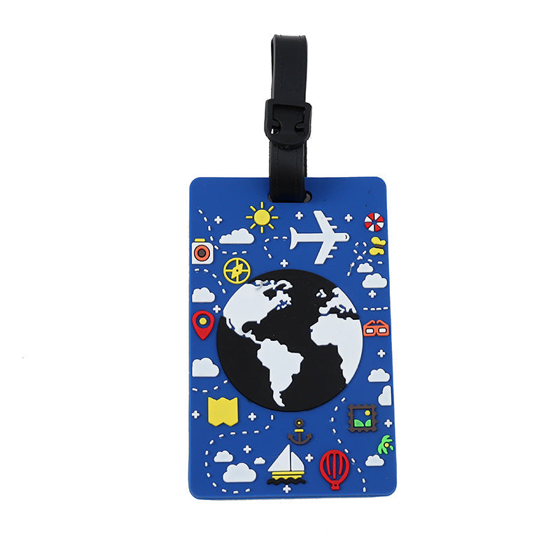 silicone travel luggage tag world map airplane design with adjustable strap Stornfield