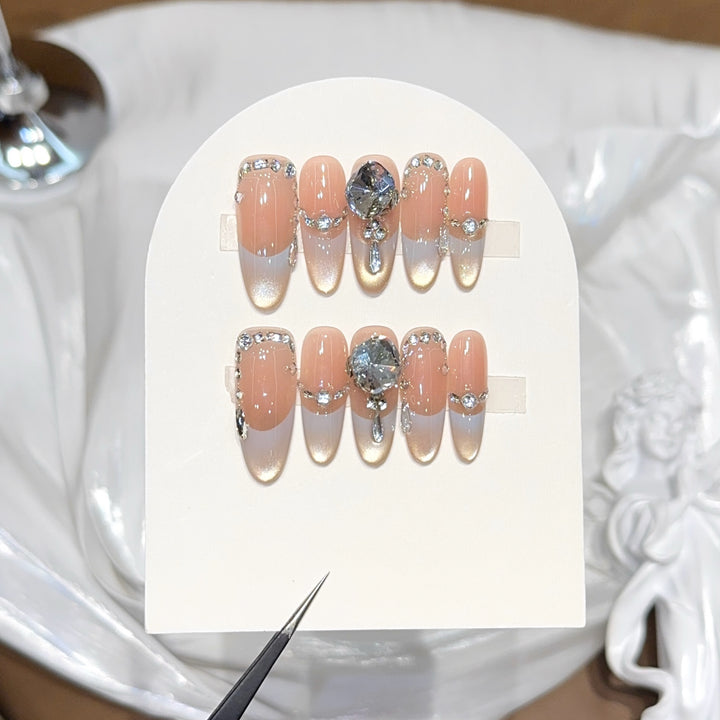 Artificial nails with elegant rhinestone accents Stornfield