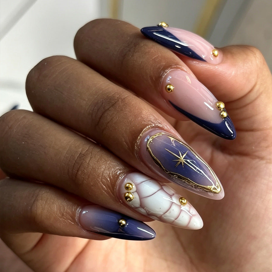 Artistic Starry Design Press-On Nails Stornfield