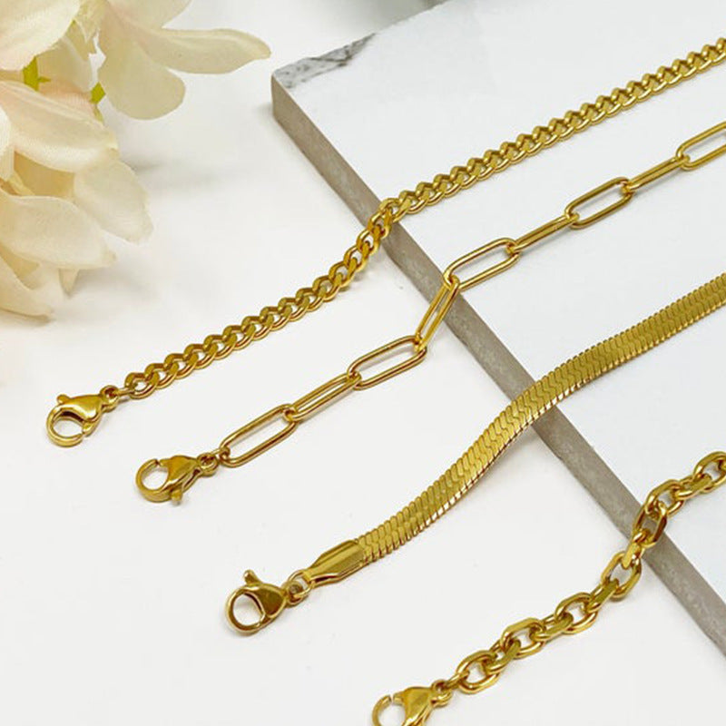Layered Gold Chain Bracelet Set Stornfield