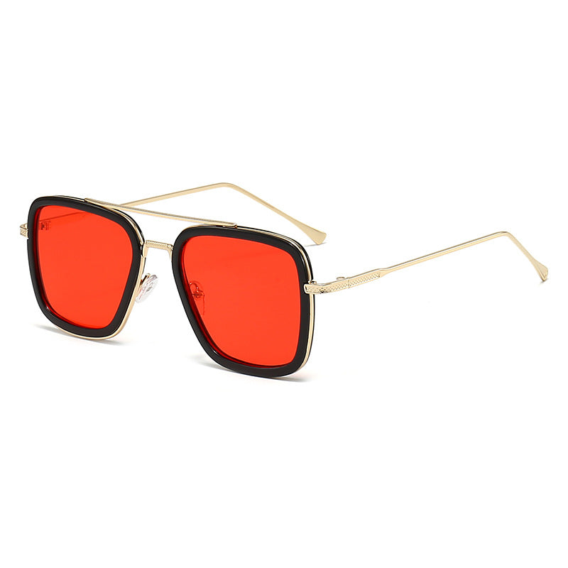 Women's fashionable square sunglasses with glamorous metal frame Stornfield