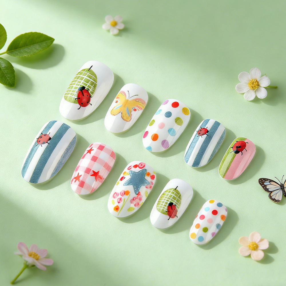 Whimsical Decorative Press-On Nail Art Set Stornfield