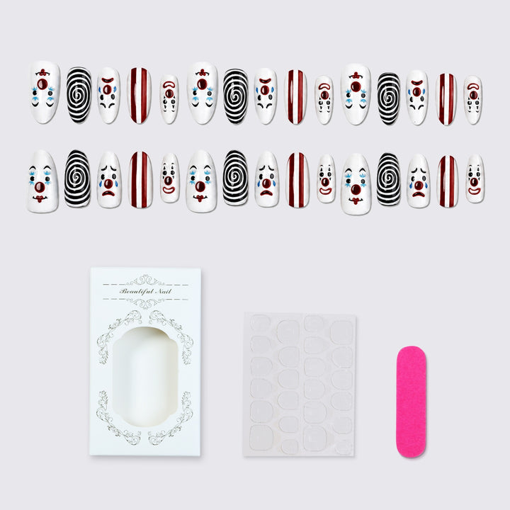 Creative Nail Art Set with Clown Motifs Stornfield
