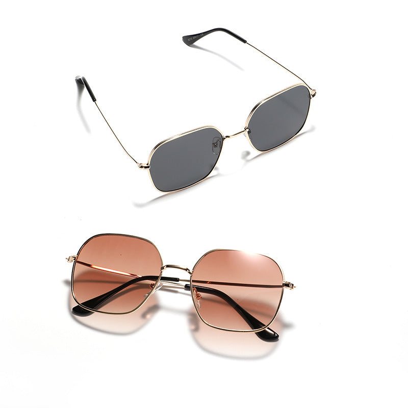 Women's fashionable square sunglasses with narrow metal frame and UV protection Stornfield