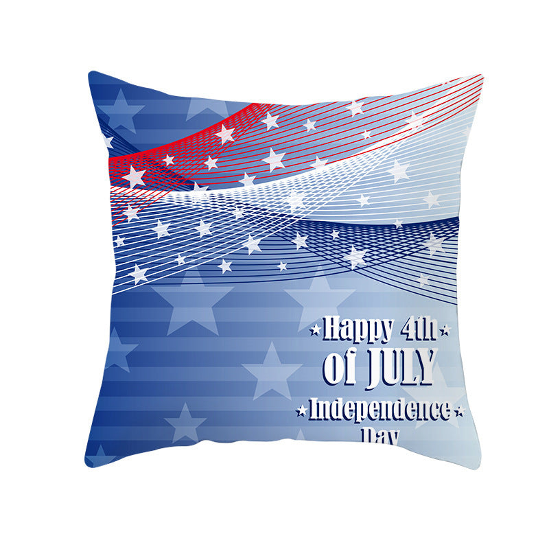 Patriotic Independence Day Cotton Canvas Throw Pillow Cover