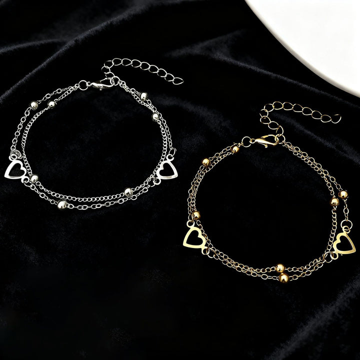 Heart Charm Layered Bracelet Stornfield