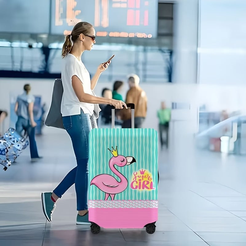 Women's nan elastic suitcase cover with flamingo print, stretch protective cover with zipper and non-slip interior attachment Stornfield