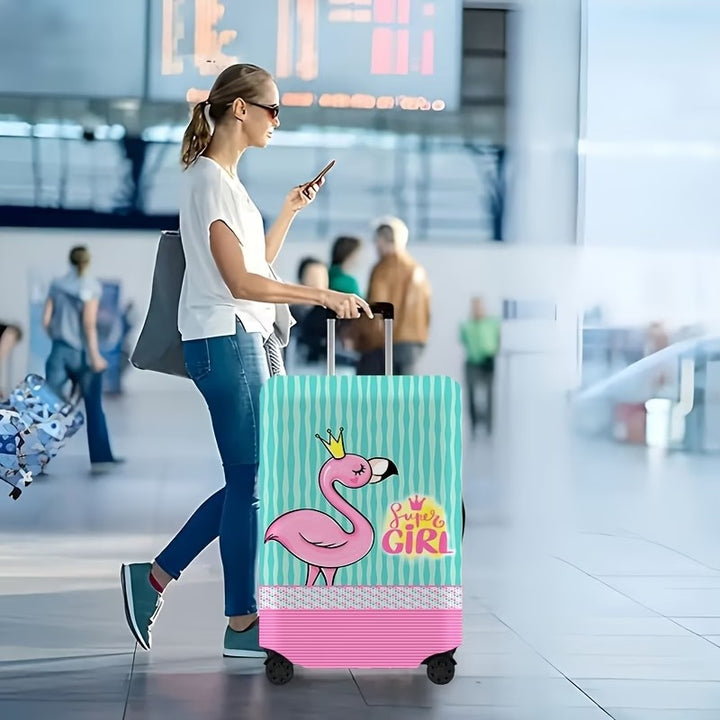 Women's nan elastic suitcase cover with flamingo print, stretch protective cover with zipper and non-slip interior attachment Stornfield