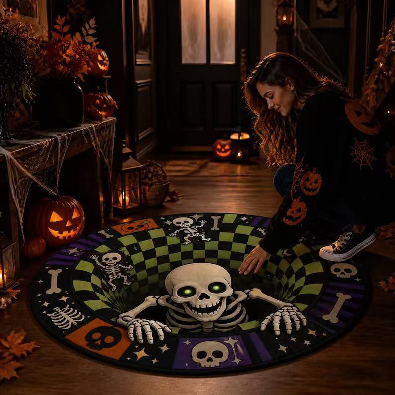 3D Pumpkin Themed Area Rug