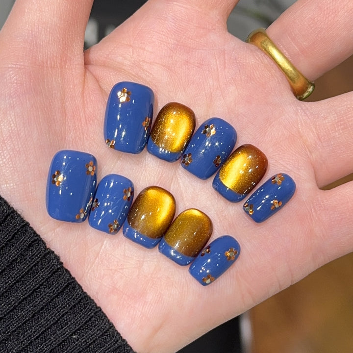 Artificial nails with elegant gradient and sparkling accents Stornfield