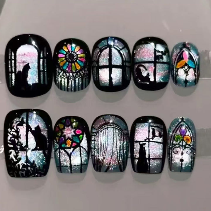 Elegant French Tip Press-On Nail Set Stornfield