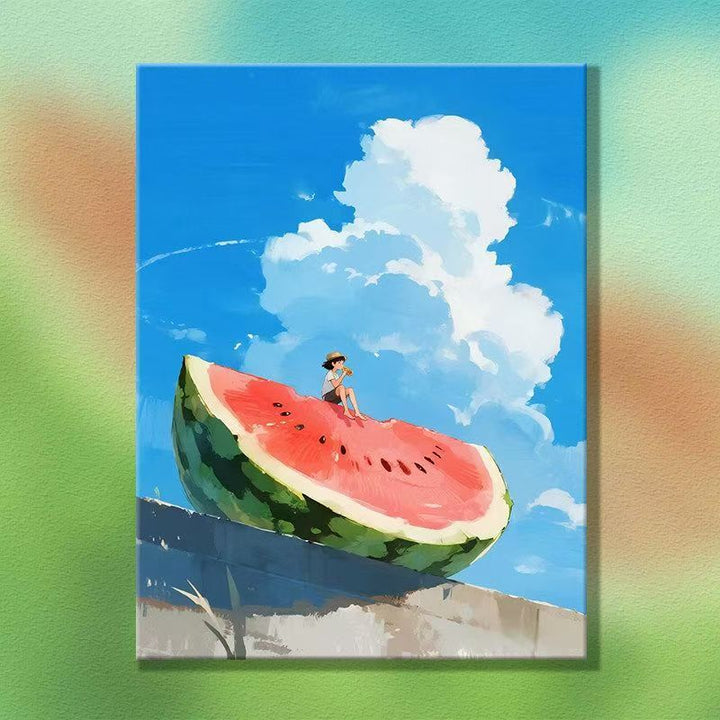 Whimsical Watermelon-Themed Canvas Artwork Stornfield