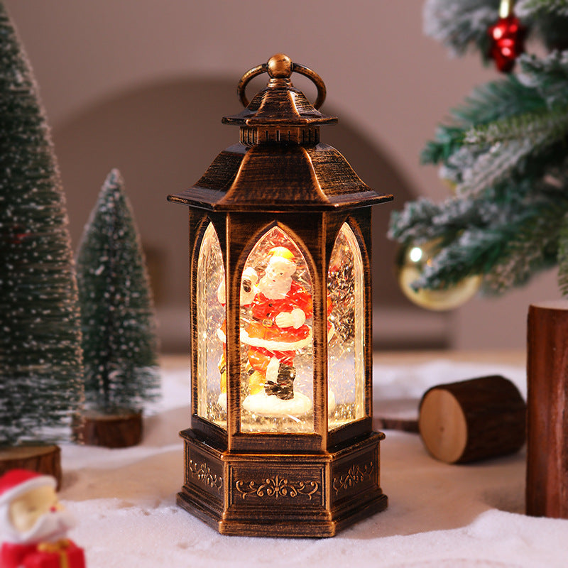 Nostalgic Christmas lantern with snowman scene Stornfield