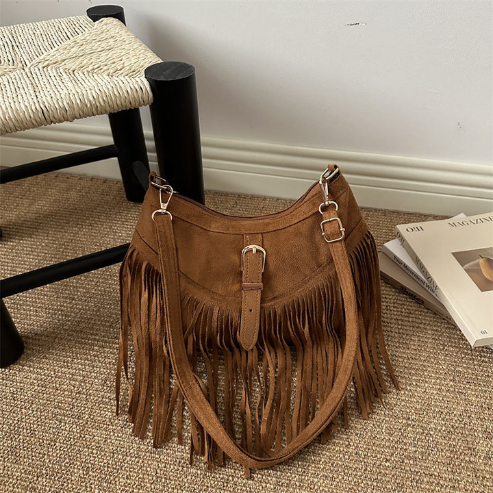 Bohemian Suede Fringe Handbag
