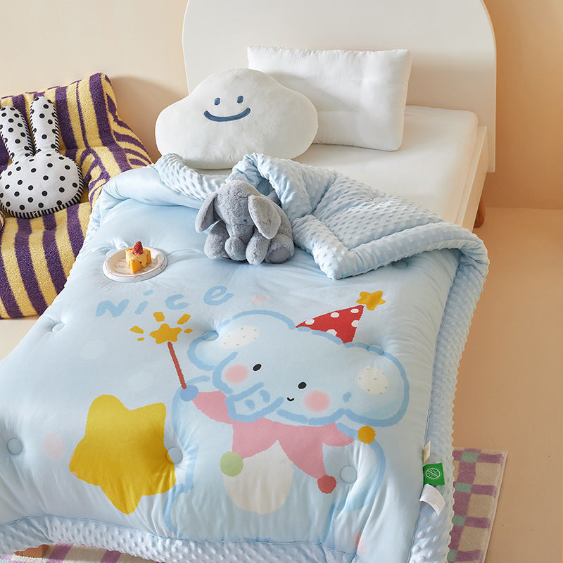 soft quilted baby cuddly blanket for crib with minky border