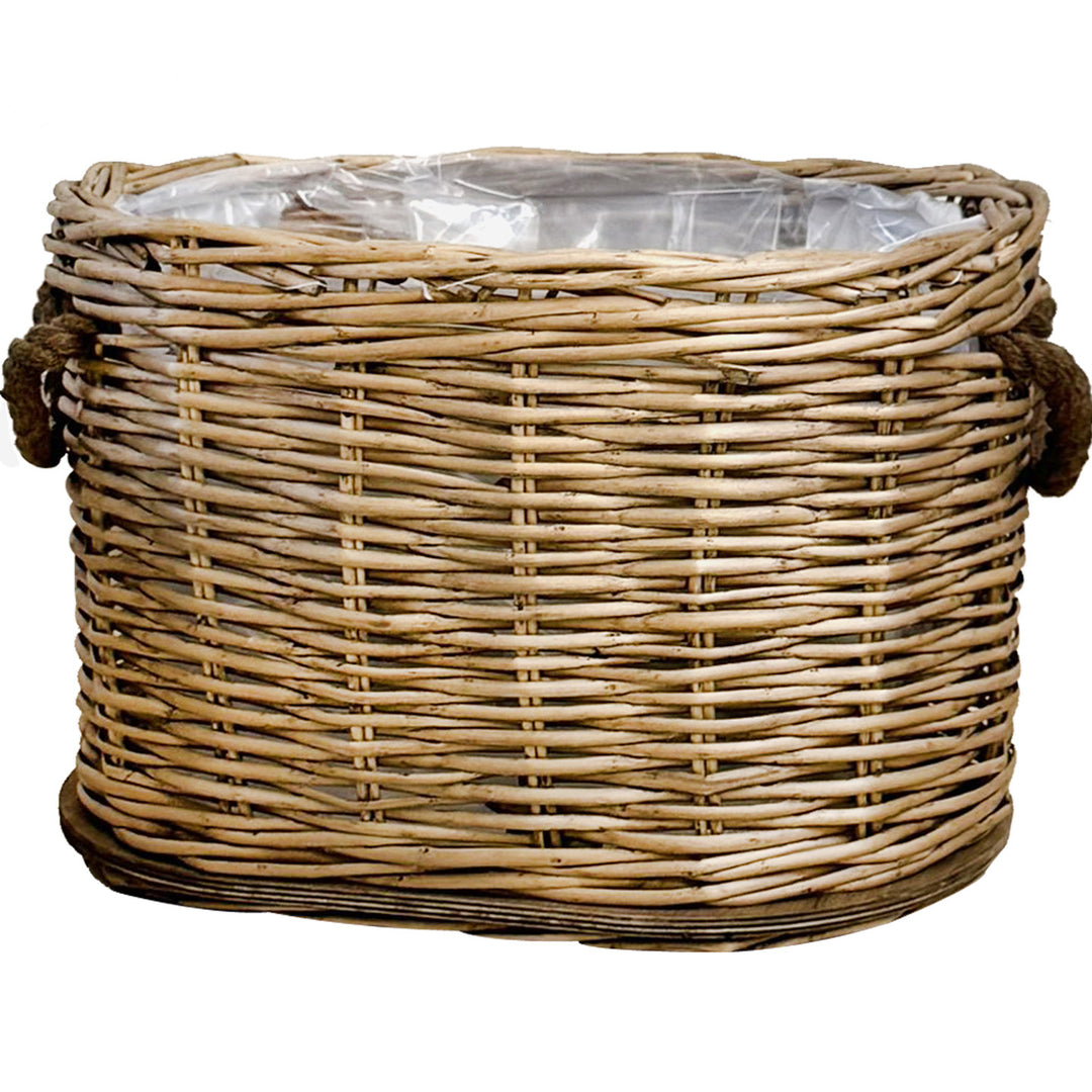Rustic laundry basket with decorative handles Stornfield