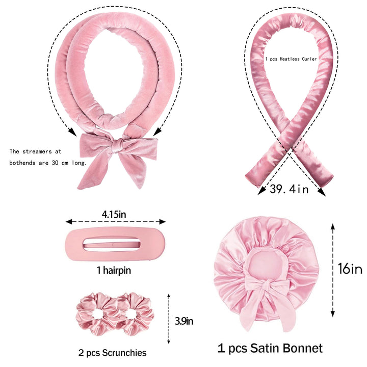 Satin Heatless Hair Curling Set