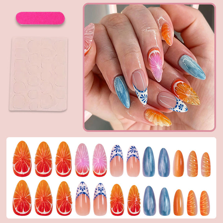 Artificial nail set with vibrant fruit designs Stornfield