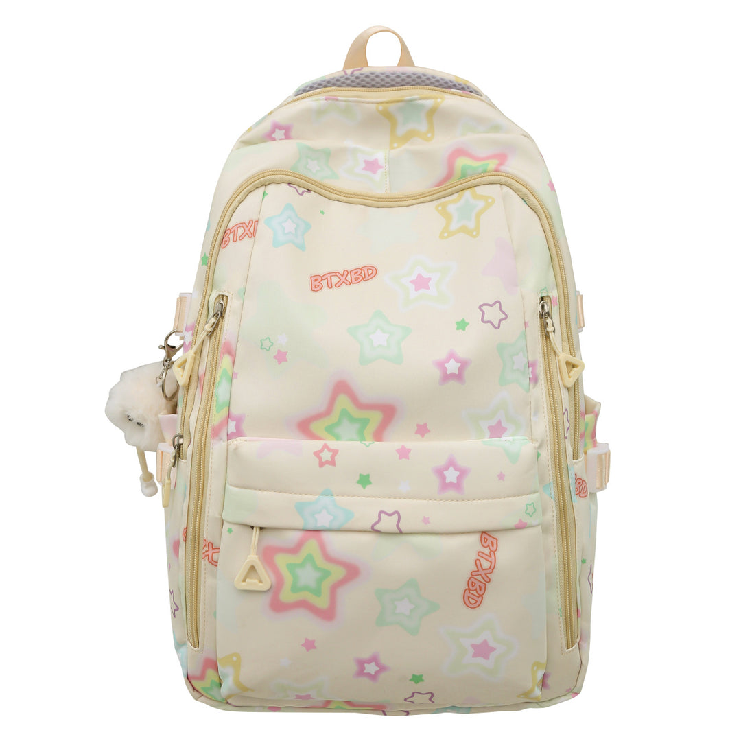Backpack with Colorful Star Motif and Multifunctional Compartments Stornfield