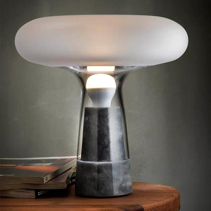 Modern Glass Table Lamp with Marble Base