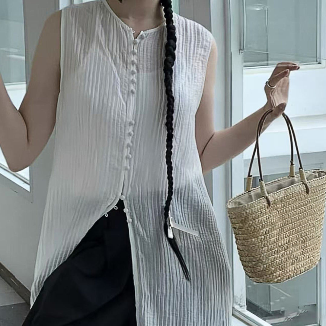 Handmade basket bag with leather handles Stornfield