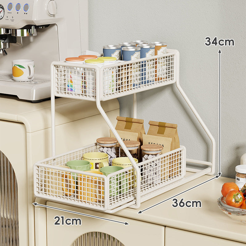 Three-Tier Metal Wire Countertop Kitchen Storage Organizer