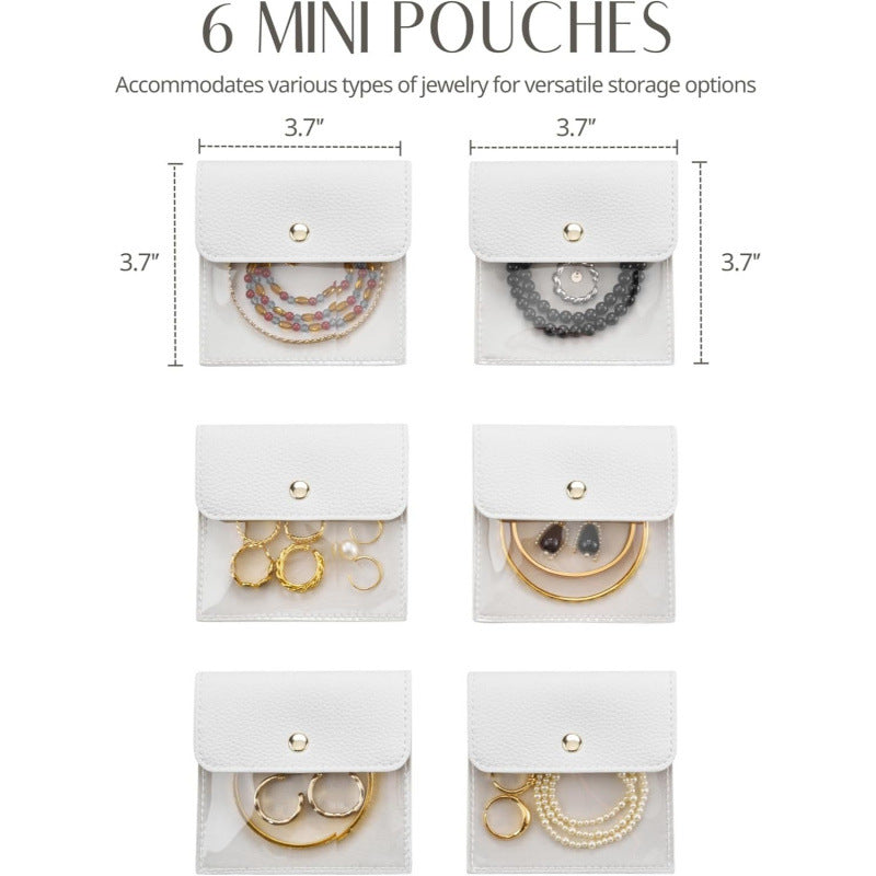 Jewelry storage bag made of high-quality material with transparent compartments Stornfield