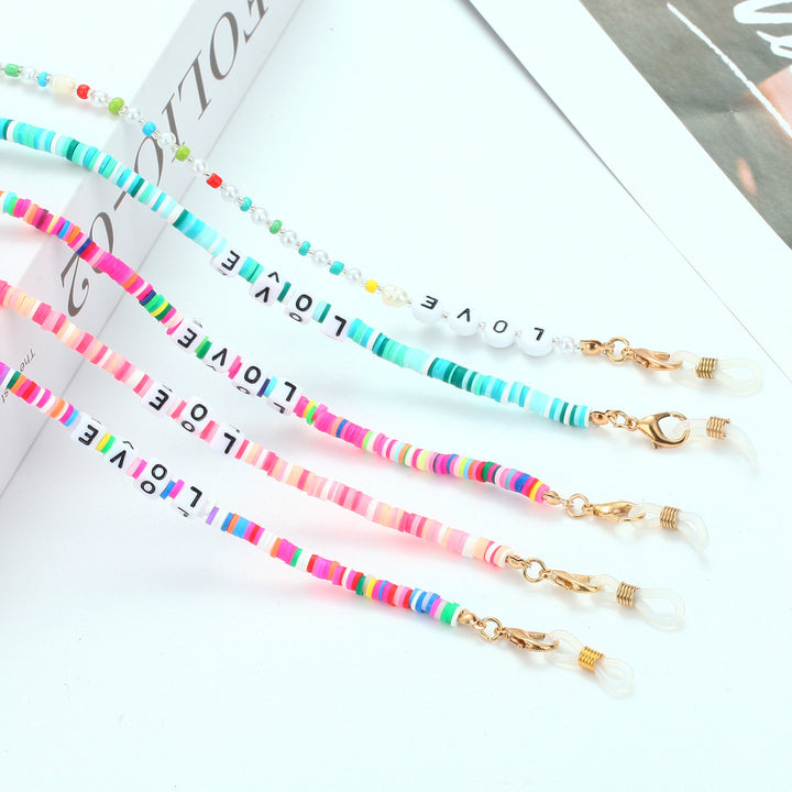 Fashionable glasses strap with colorful beads Stornfield