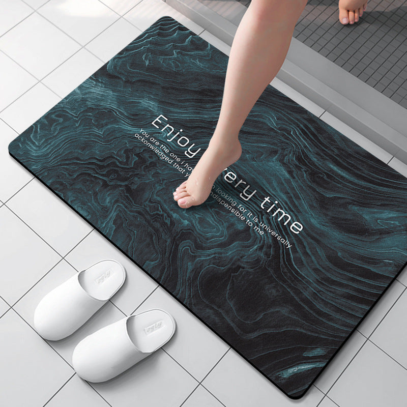 Marble Patterned Bath Mat