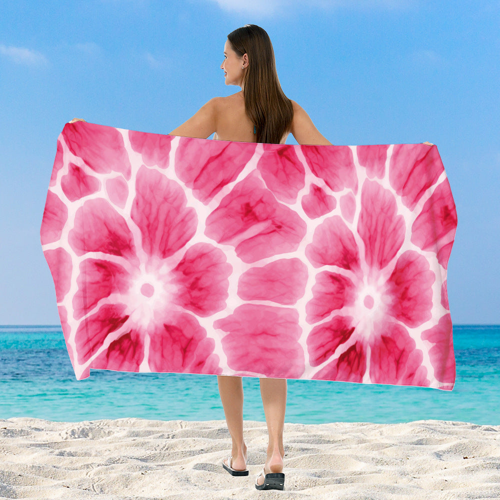 Beach towel with elegant floral watercolor design Stornfield